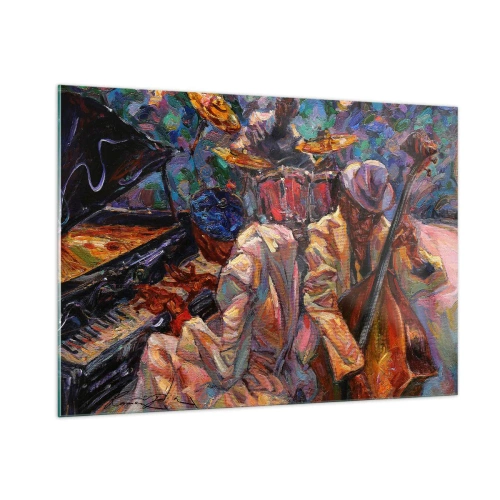 Billede på glas - I én rytme - 100x70 cm