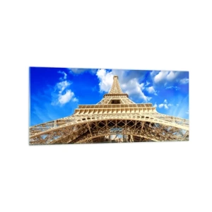 Billede på glas - Række ud efter himlen og skyerne - 120x50 cm