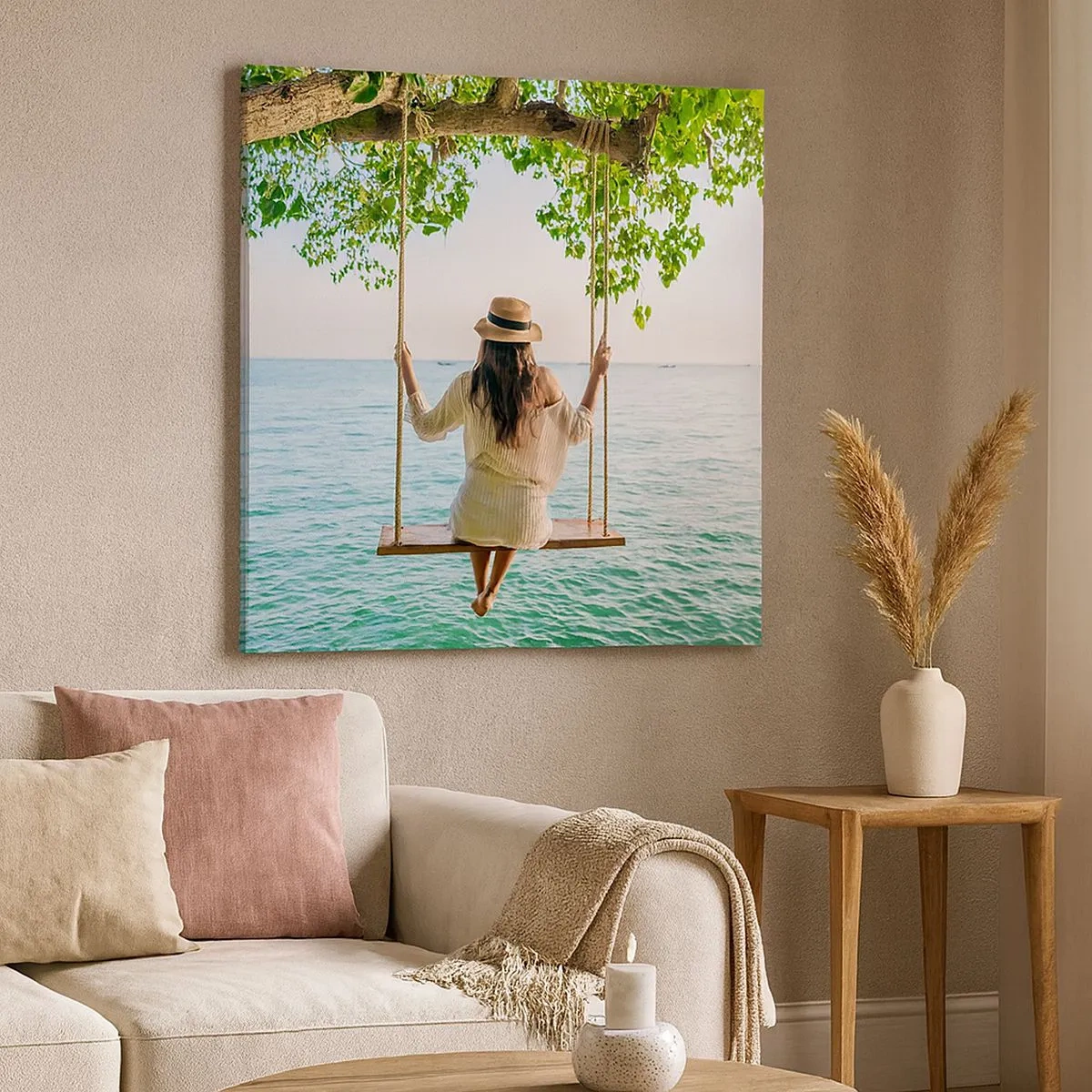 Lærredstryk - Billede på lærred - Livet er smukt - 30x30 cm