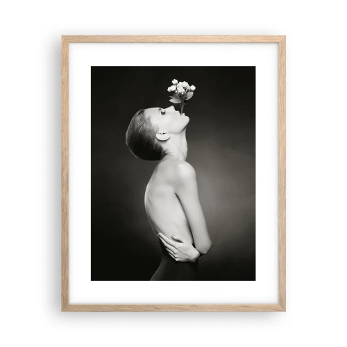 Plakat i ramme af lyst egetræ - Excentrisk elegance - 40x50 cm