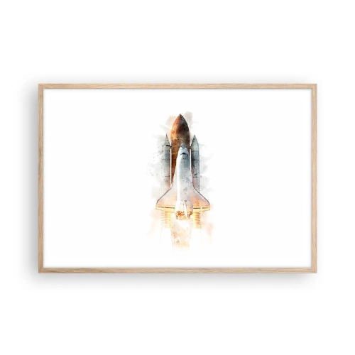 Plakat i ramme af lyst egetræ - Opdagelsesrejsende i starten - 91x61 cm