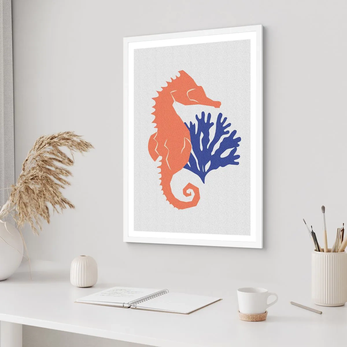 Plakat i hvid ramme - På en eng under vandet - 40x50 cm