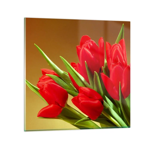 Billede på glas - En flok forårsglæde - 30x30 cm