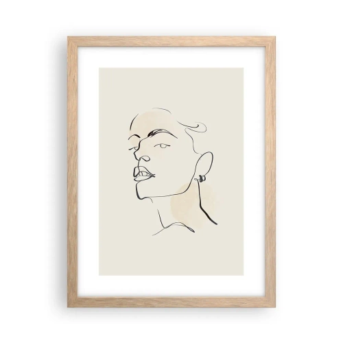 Plakat i ramme af lyst egetræ - Et stolt blik - 30x40 cm