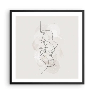 Plakat i sort ramme - Omfavnet i en omfavnelse - 60x60 cm