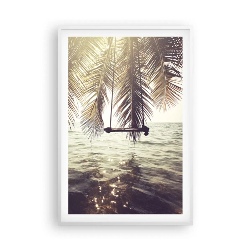 Plakat i hvid ramme - Du kan svæve i skyerne efter behag - 61x91 cm