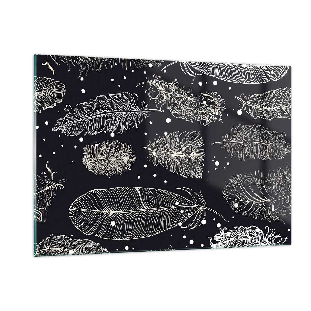 Billede på glas - Fjerede blonder - 120x80 cm
