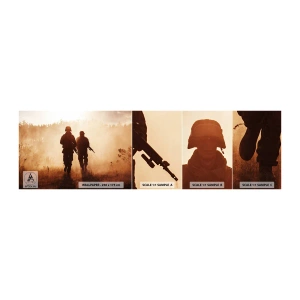 Prøve Fototapet Selvklæbende Deluxe Sticker - Call of Duty - Soldat, Riffel, Militær - 100x30 cm