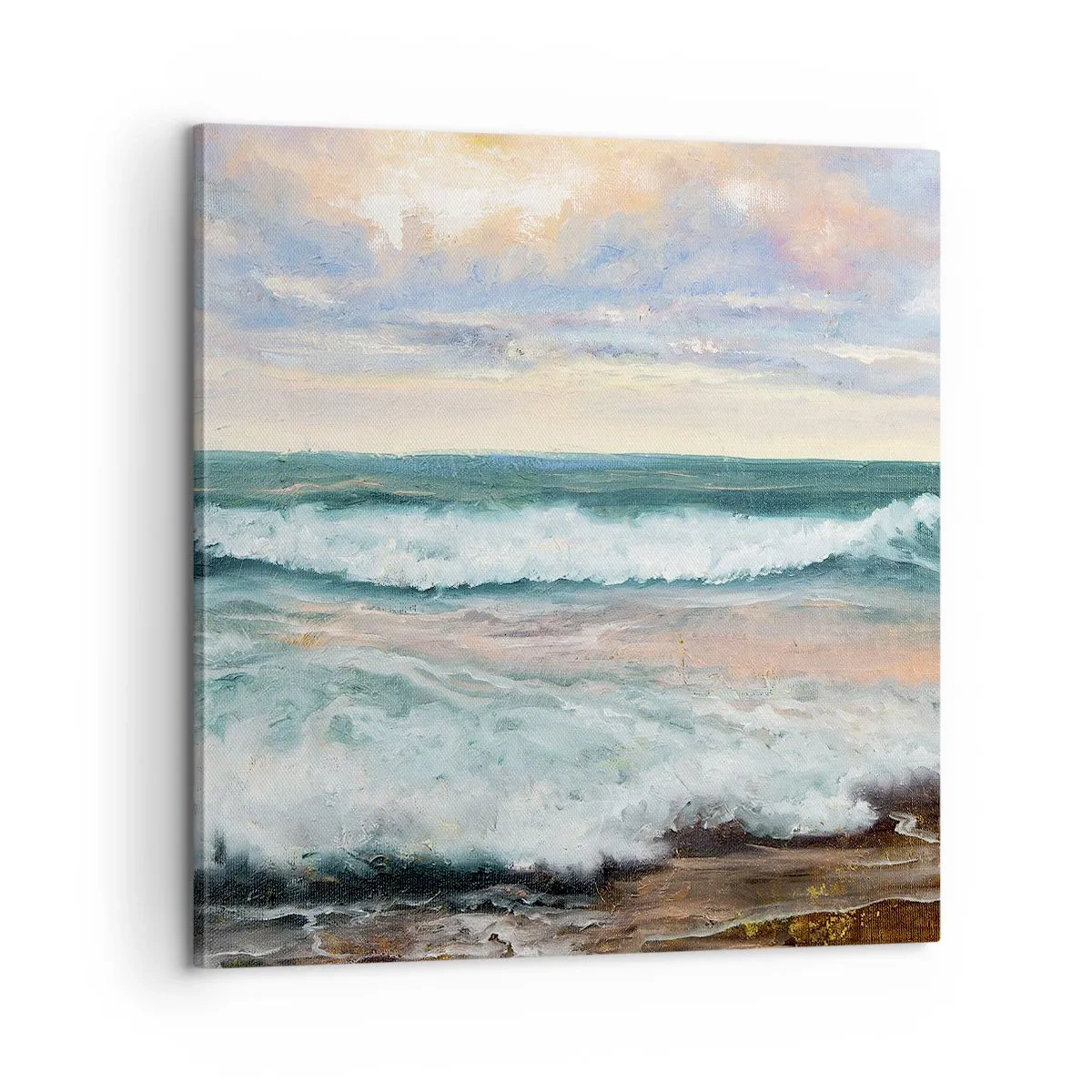 Lærredstryk - Billede på lærred - Her vil du glatte din sjæl - 60x60 cm