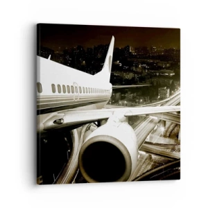 Lærredstryk - Billede på lærred - Stiger ind i natten - 30x30 cm