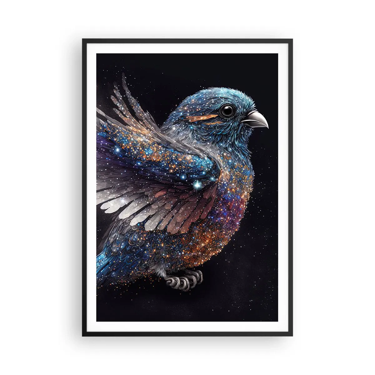 Plakat i sort ramme - Diamantspurv - 70x100 cm