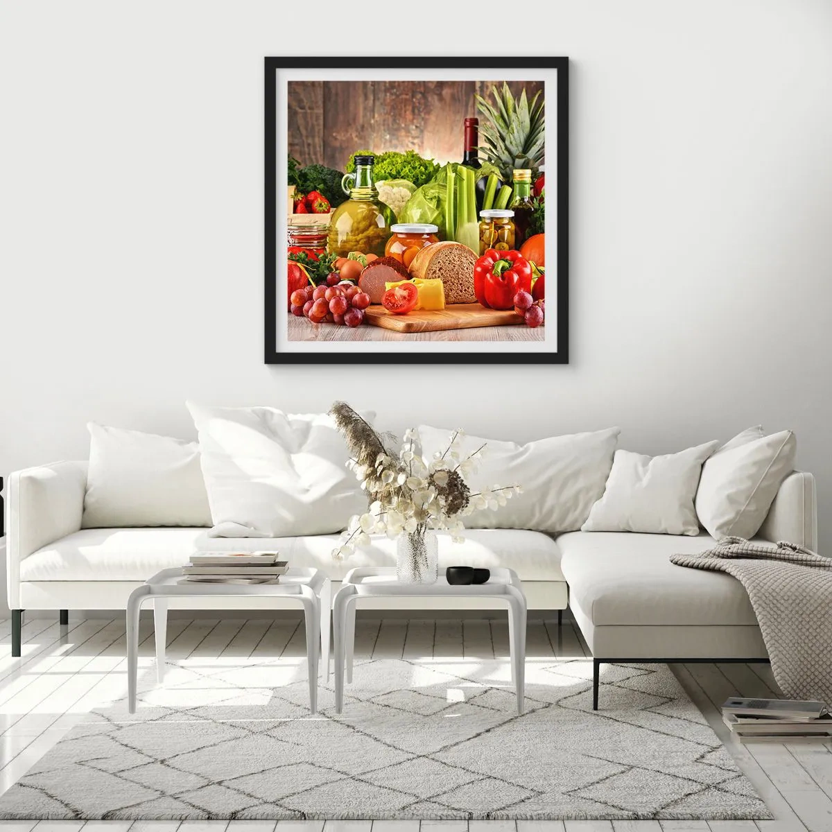 Plakat i sort ramme - Røget, ristet, marineret - 50x50 cm