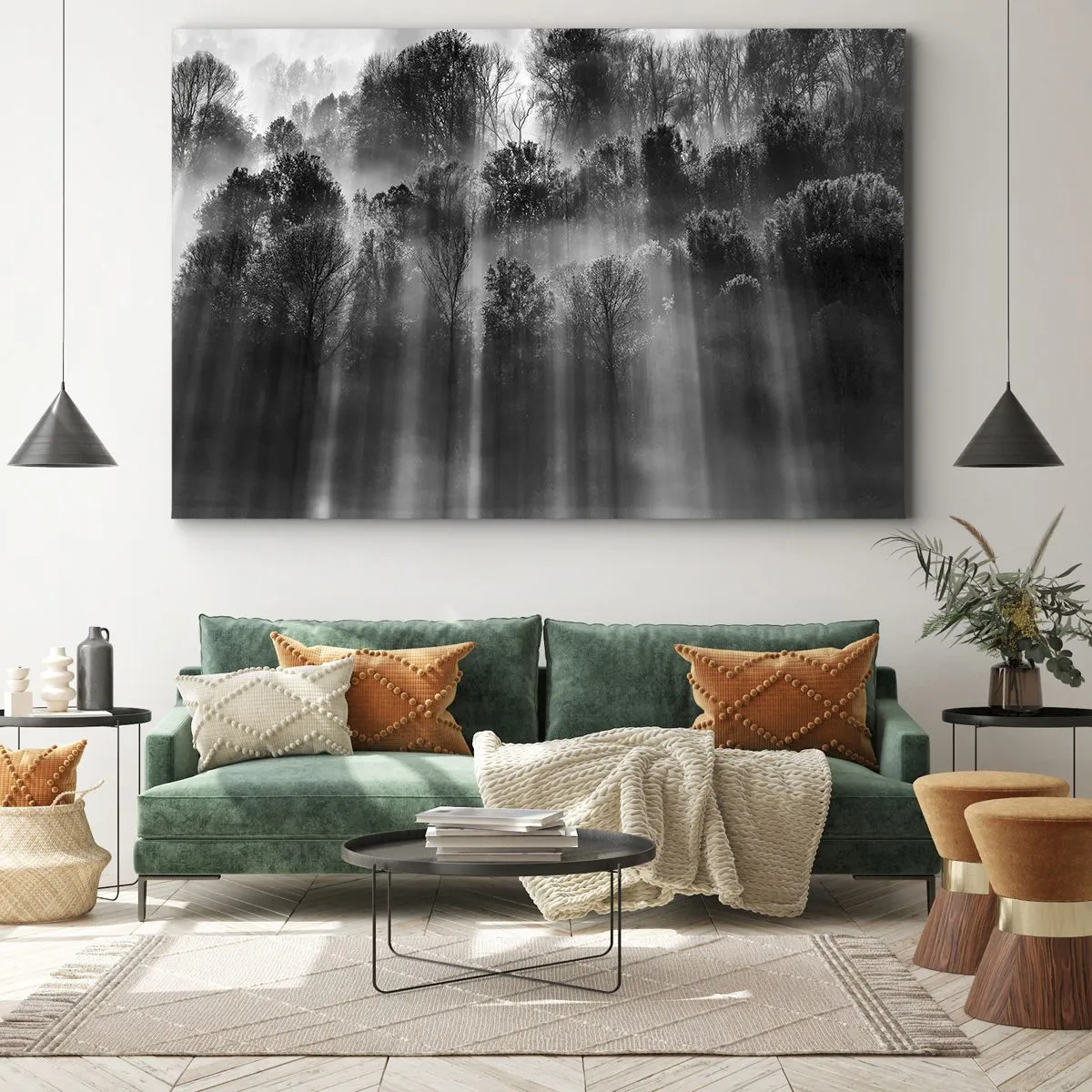 Lærredstryk - Billede på lærred - I stråler af lys - 70x50 cm
