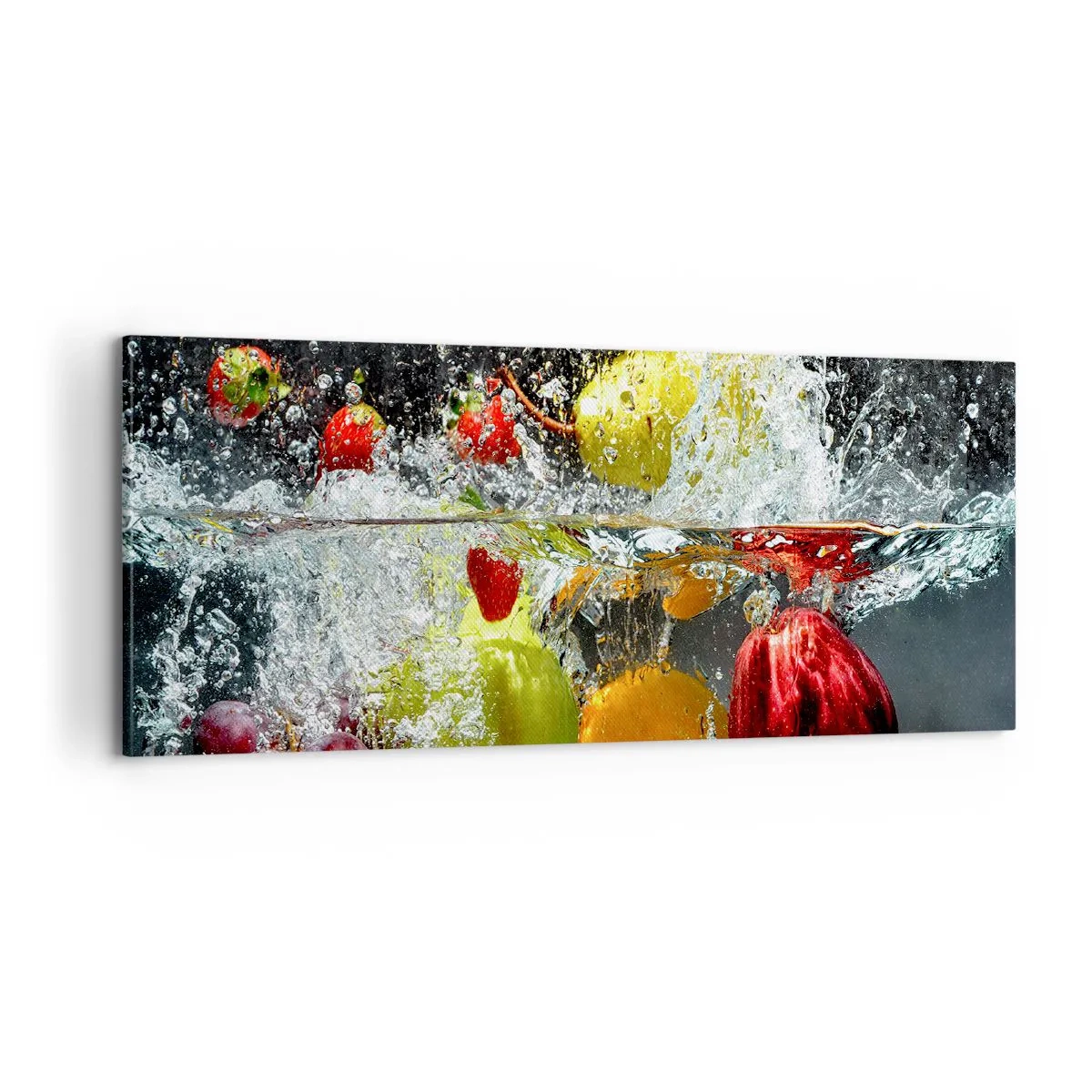Lærredstryk - Billede på lærred - Frugtagtig forfriskning - 100x40 cm