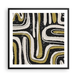 Plakat i sort ramme - Komposition: stier og gyder - 60x60 cm