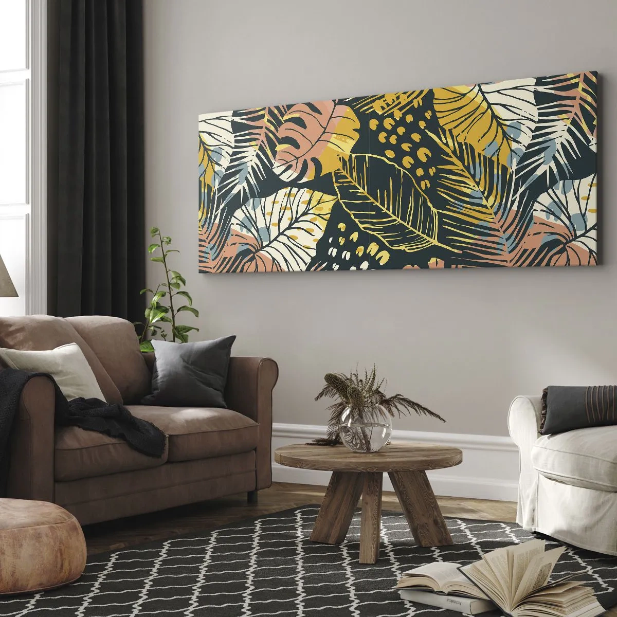 Lærredstryk - Billede på lærred - Løvrig fantasi - 100x40 cm