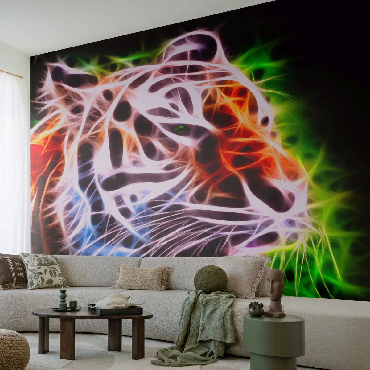 Fototapet Premium Sand - Farlig aura - Abstraktion, Dyr, Predator - 100x70 cm