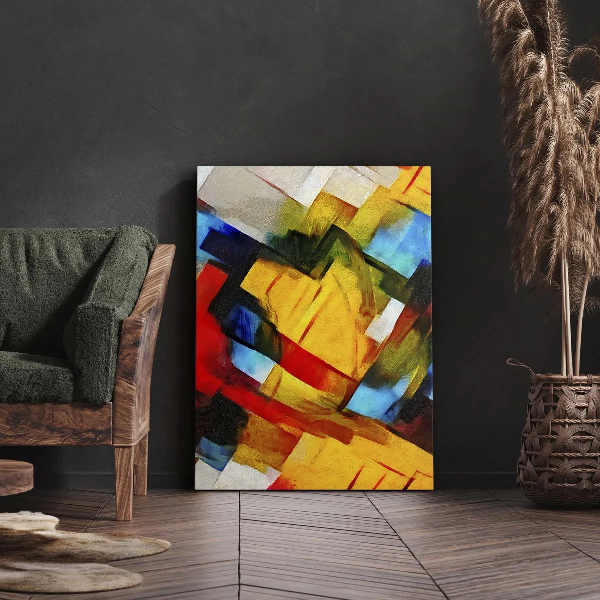 Lærredstryk - Billede på lærred - Flerfarvet lagdeling - 50x70 cm
