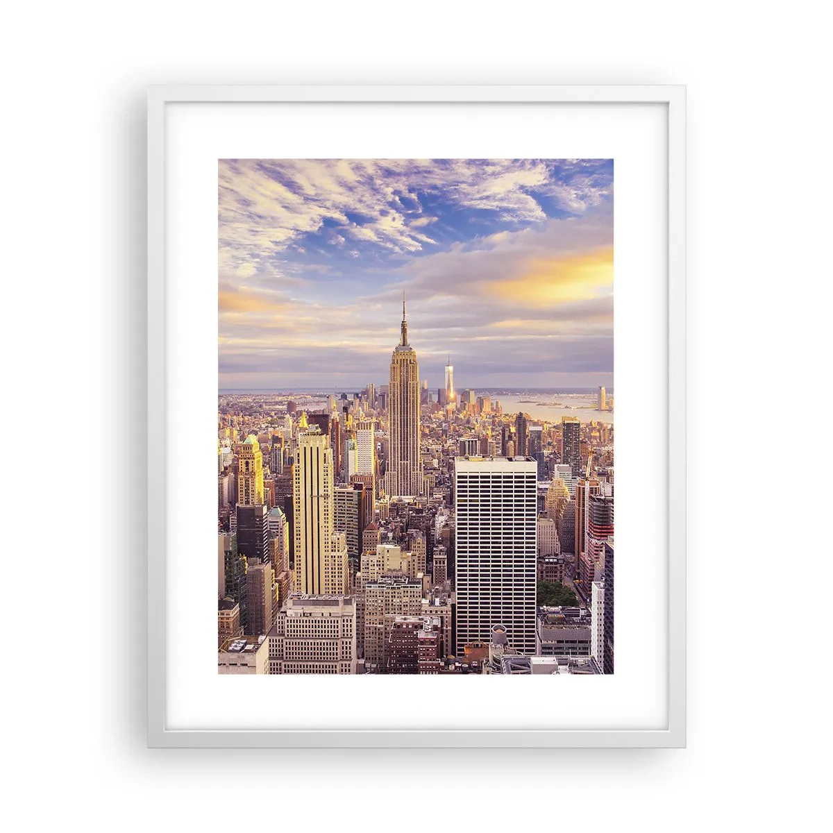 Plakat i hvid ramme - Ræk ud efter skyerne selv - 40x50 cm