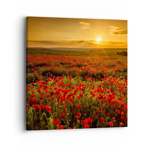 Lærredstryk - Billede på lærred - Blandt bølgerne af raslende enge, blandt flodblomster - 40x40 cm