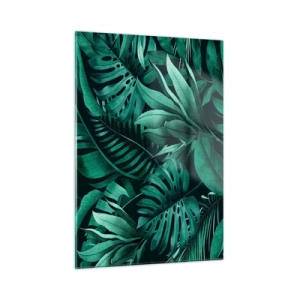 Billede på glas - Dyb tropisk grøn - 50x70 cm