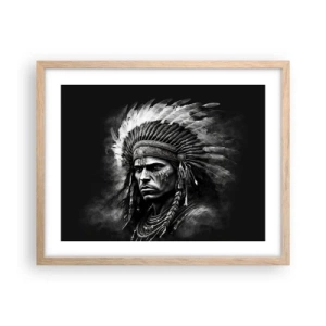 Plakat i ramme af lyst egetræ - Leder og kriger - 50x40 cm