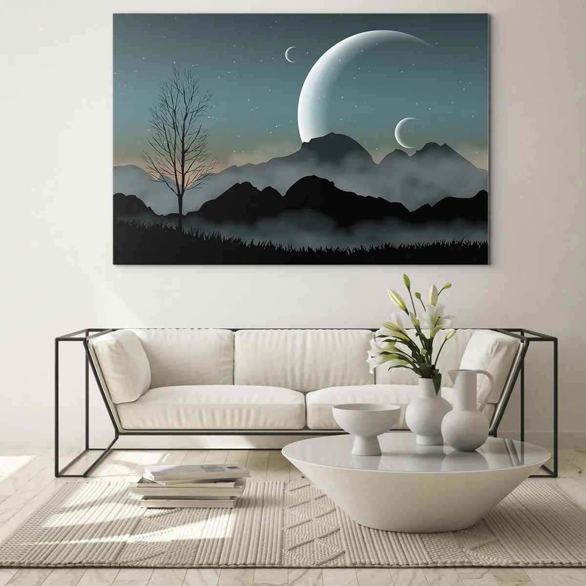 Billede på glas - Karneval i den stjerneklare nat - 120x80 cm