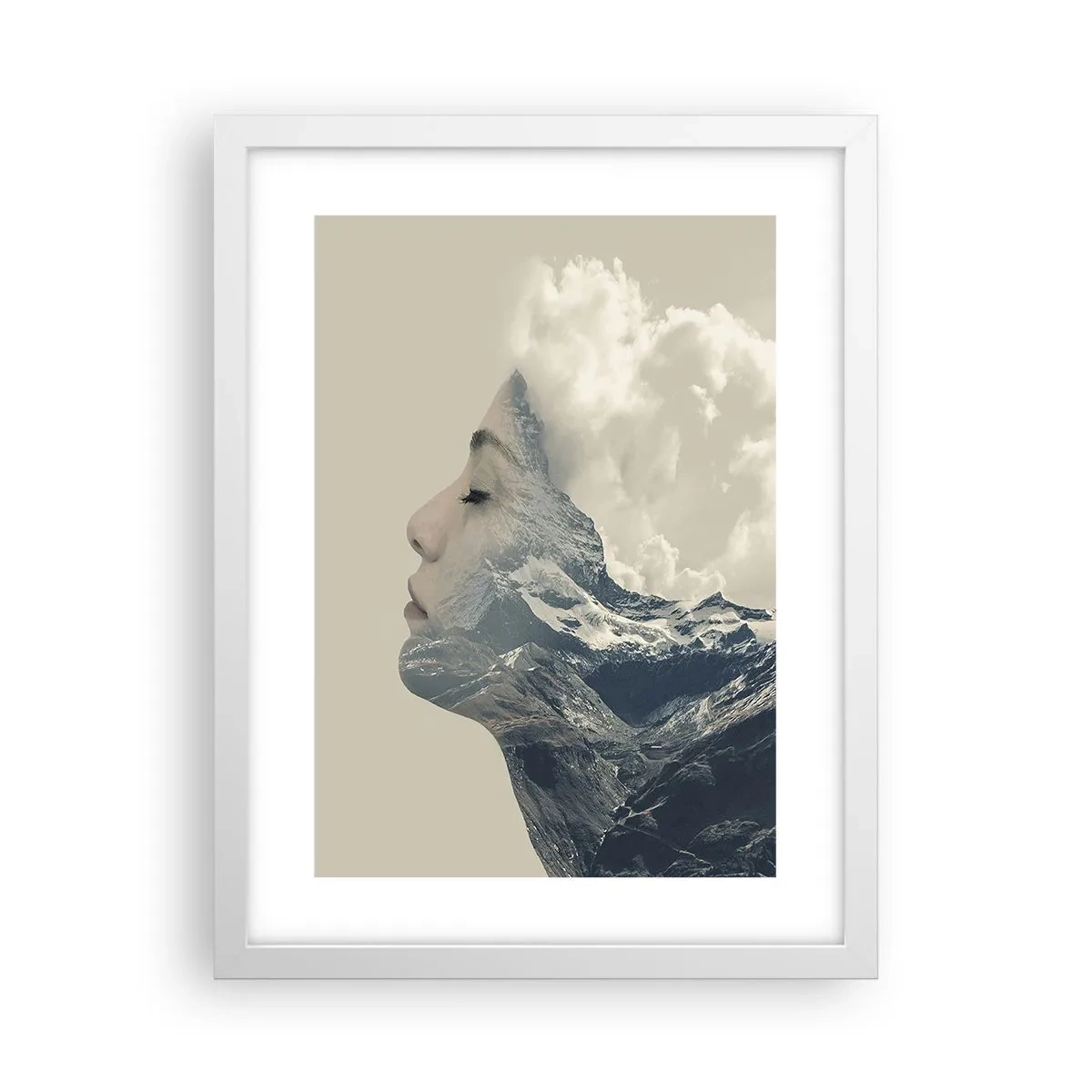 Plakat i hvid ramme - Skønheden ved elementerne - 30x40 cm