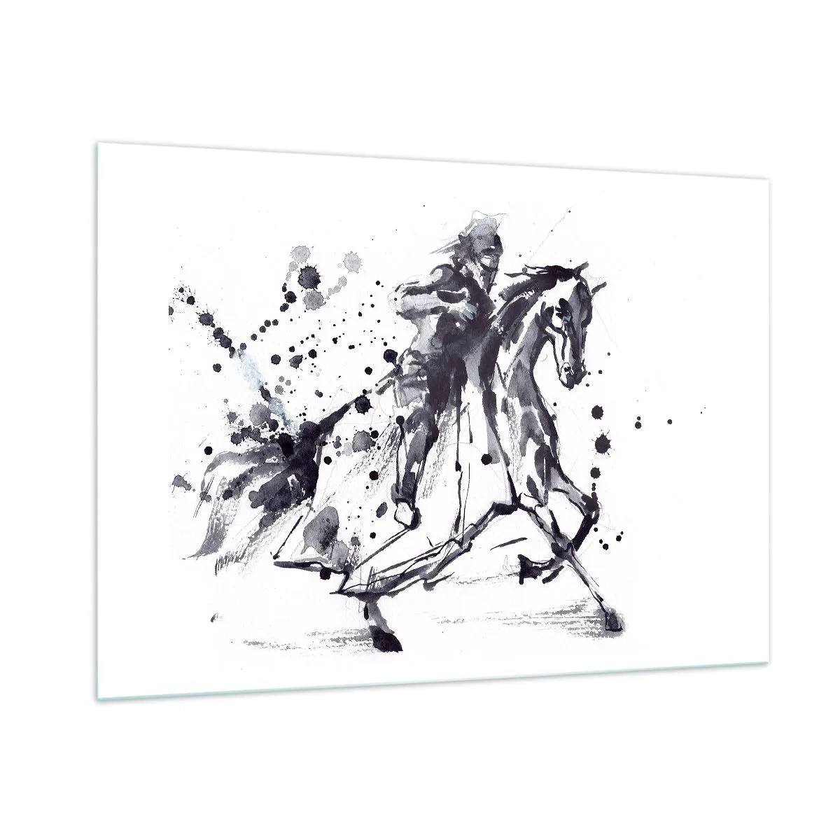 Billede på glas - Sort ridder - 100x70 cm