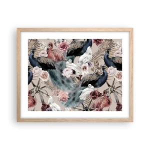 Plakat i ramme af lyst egetræ - I paladsets have - 50x40 cm