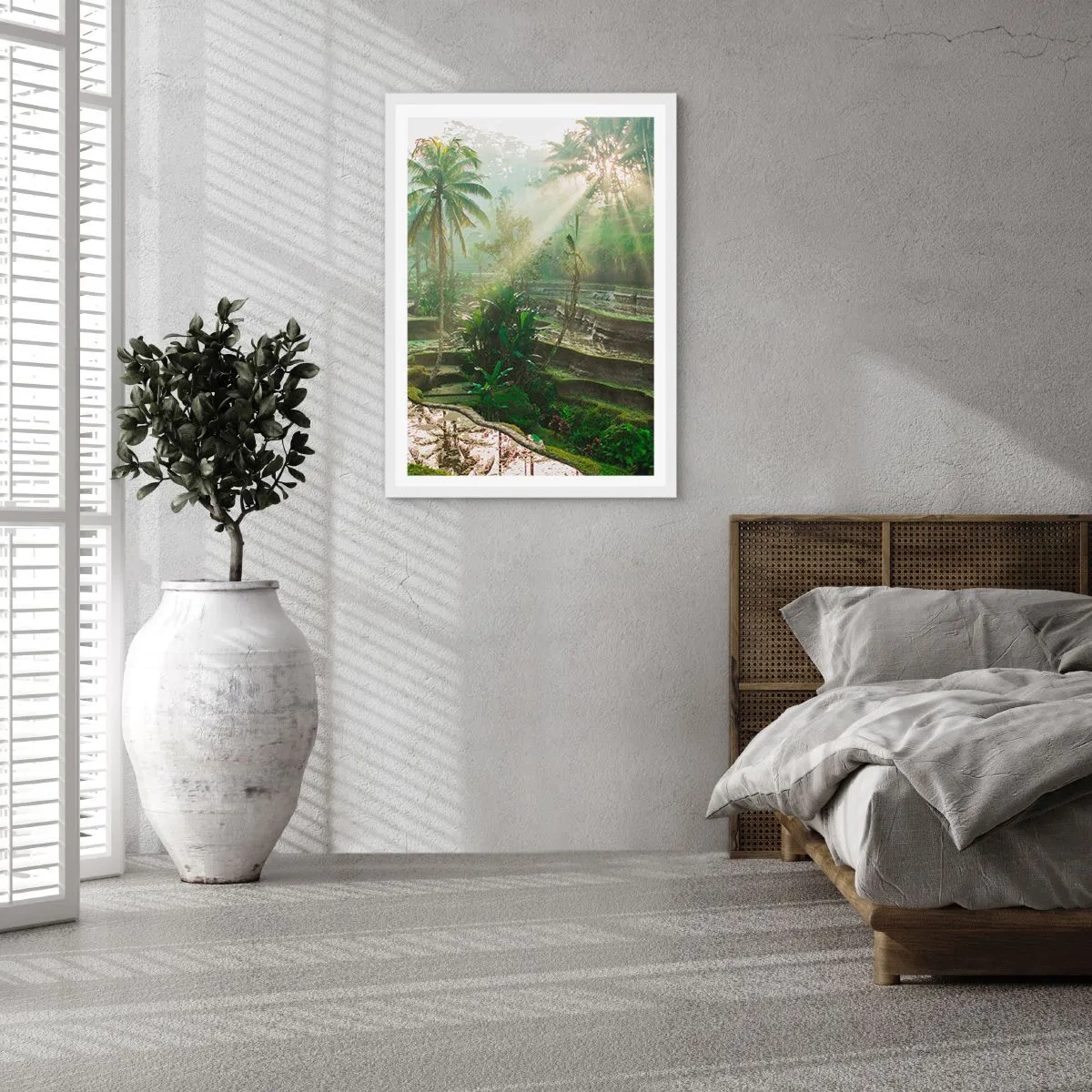 Plakat i hvid ramme - Voksende op i solen - 61x91 cm