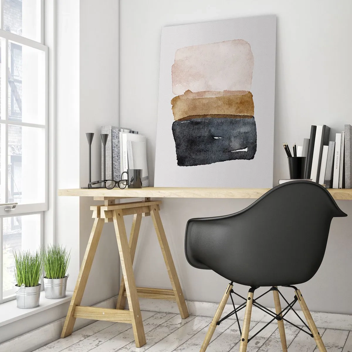 Billede på glas - Sammensætning af jordfarver - 70x100 cm