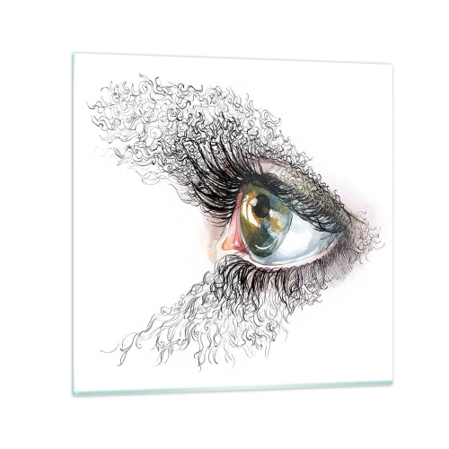 Billede på glas - Se direkte ind i sjælen - 30x30 cm