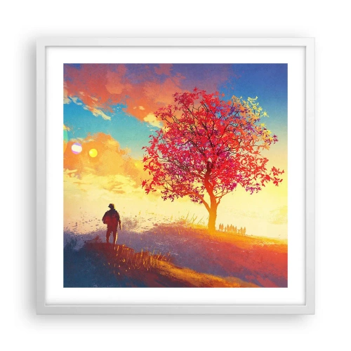 Plakat i hvid ramme - Pilgrim på bestemmelsesstedet - 50x50 cm