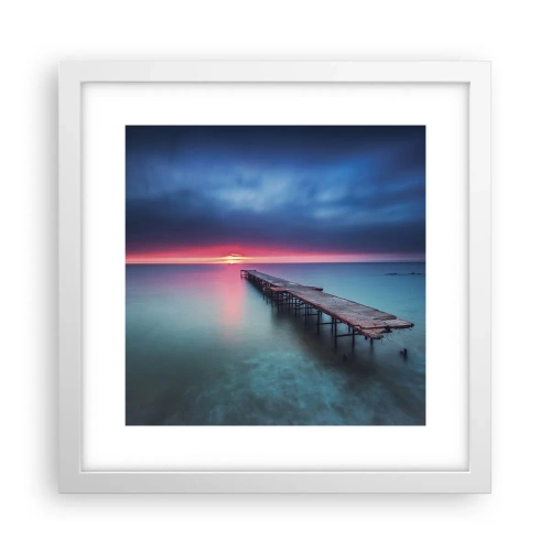 Plakat i hvid ramme - Mellem himmel og jord - 30x30 cm