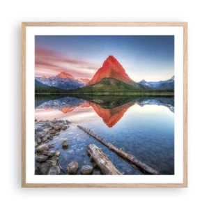 Plakat i ramme af lyst egetræ - Varme og kulde - 60x60 cm