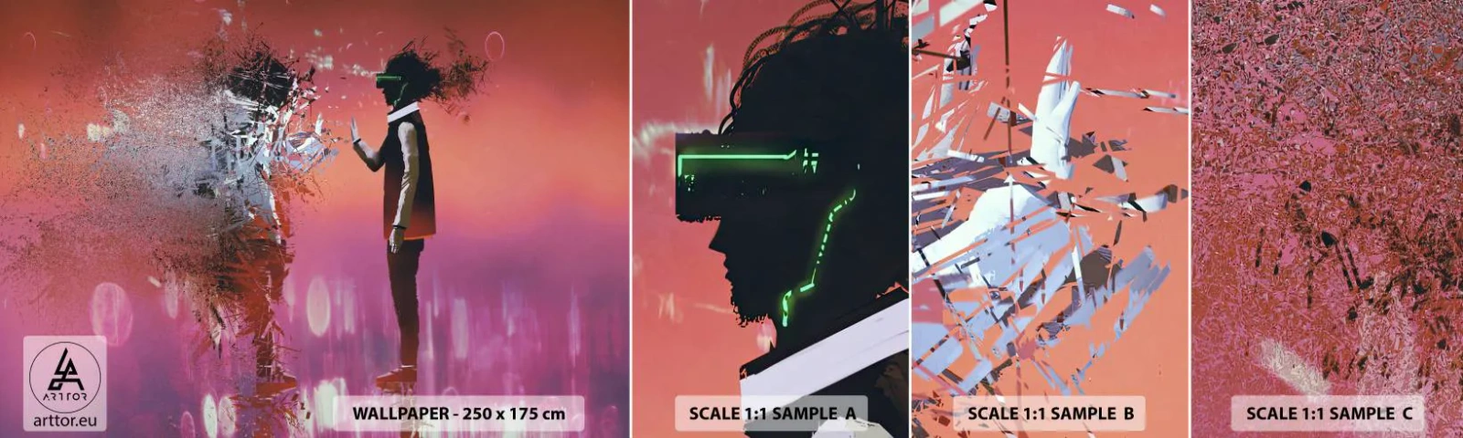 Prøve Fototapet Selvklæbende Deluxe Sticker - Er det muligt at se ind i sig selv? - Abstraktion, Stykke, Mennesker - 100x30 cm