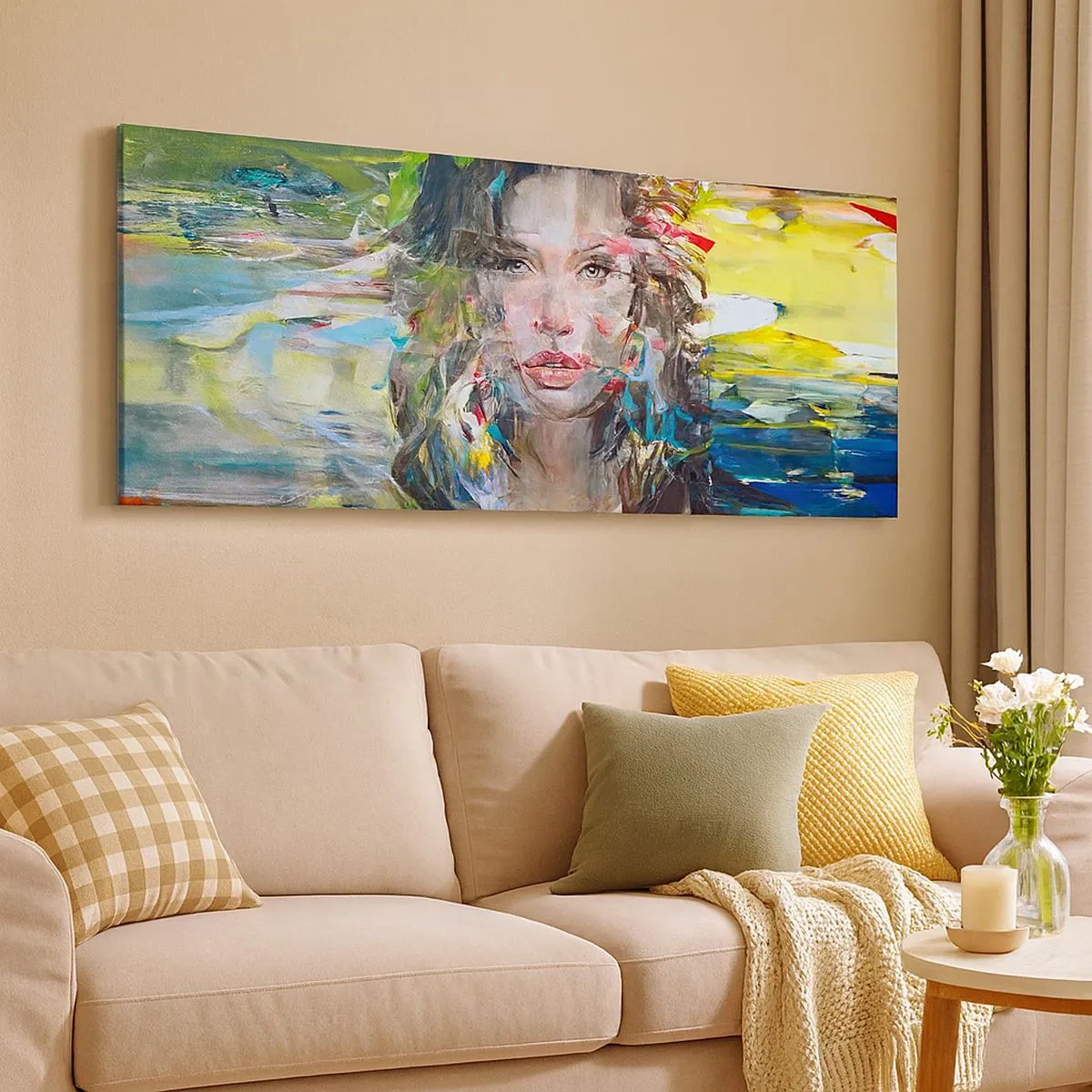 Lærredstryk - Billede på lærred - Bag lufttæppet - 100x40 cm