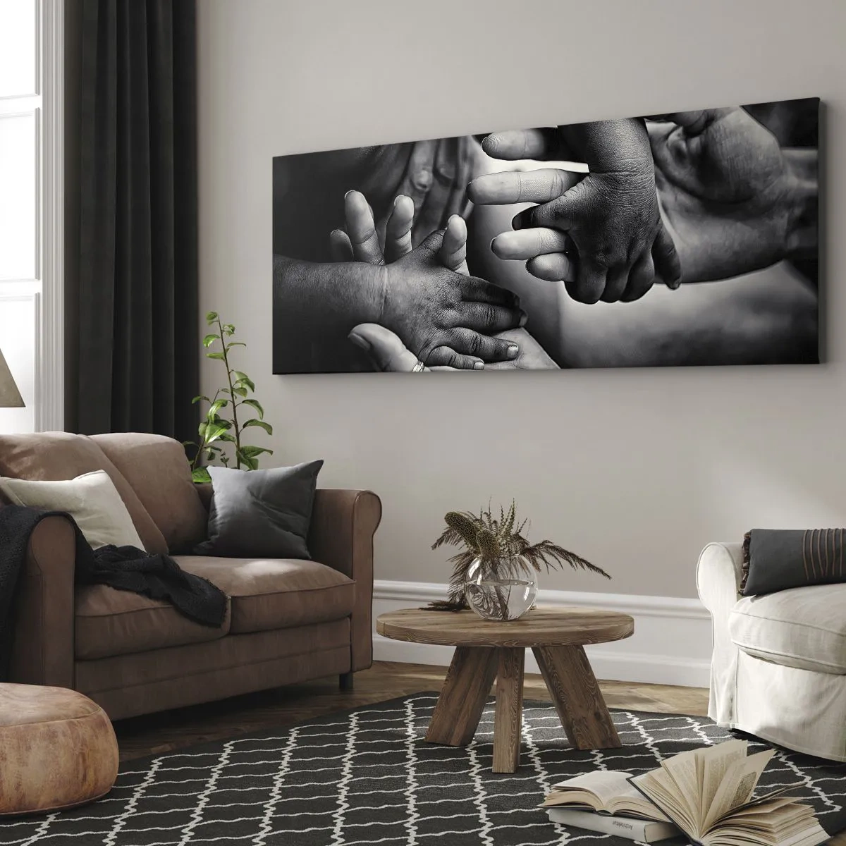 Lærredstryk - Billede på lærred - At være menneske - 160x50 cm