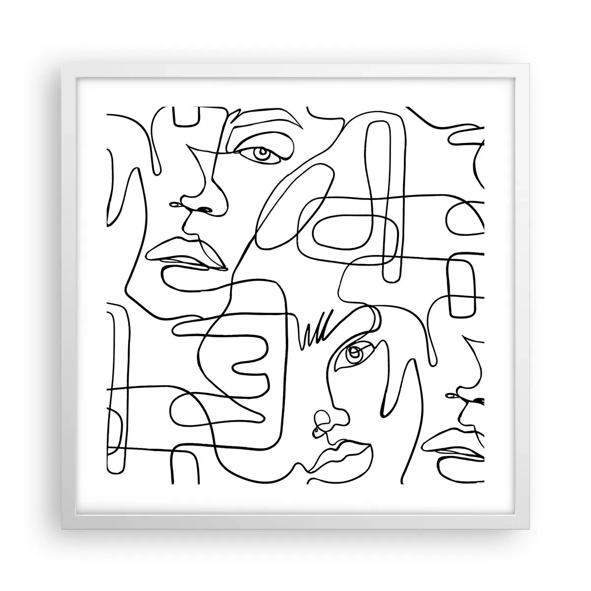 Plakat i hvid ramme - I sammenfiltrede følelser - 50x50 cm