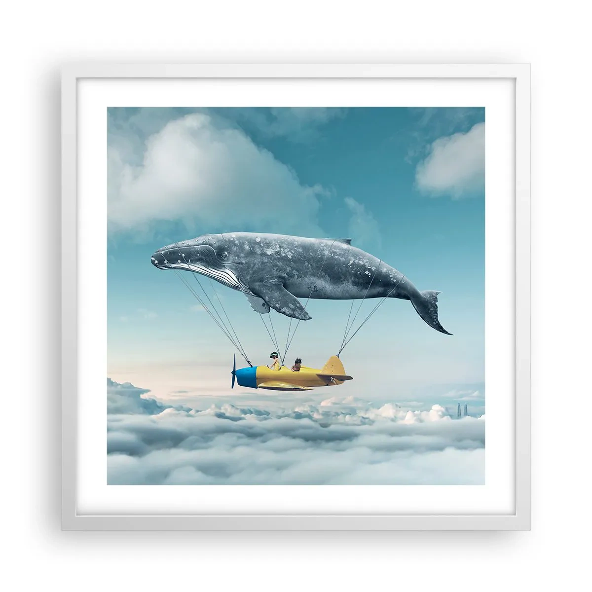 Plakat i hvid ramme - Hvorfor ikke? - 50x50 cm