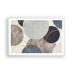 Plakat i hvid ramme - Hjul efter hjul - 91x61 cm