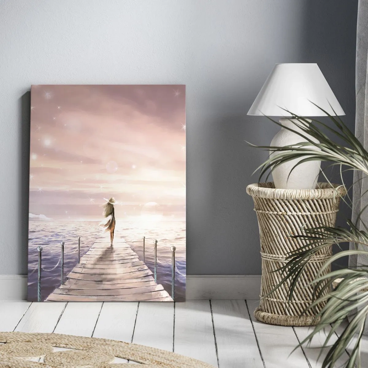 Lærredstryk - Billede på lærred - I lyset af en drøm - 50x70 cm