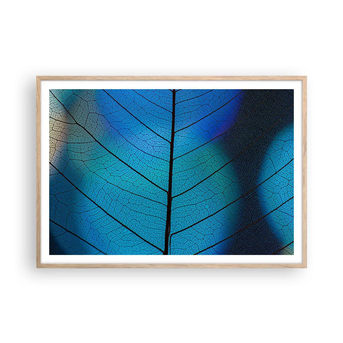 Plakat i ramme af lyst egetræ - Indviklet konstruktion - 100x70 cm