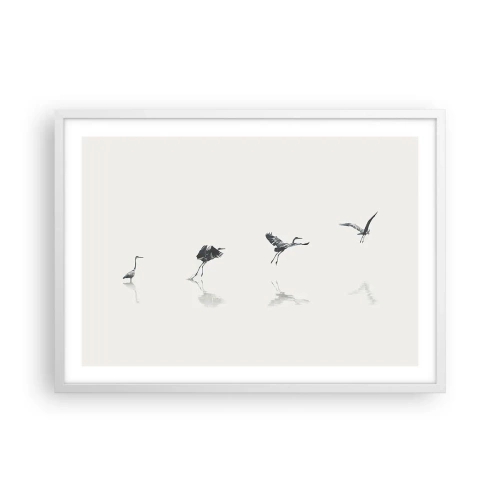 Plakat i hvid ramme - Fire enkle trin - 70x50 cm