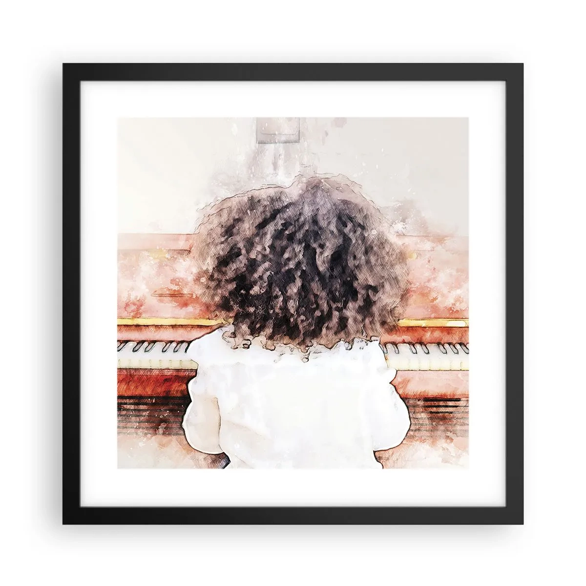 Plakat i sort ramme - i et ny verden - 40x40 cm
