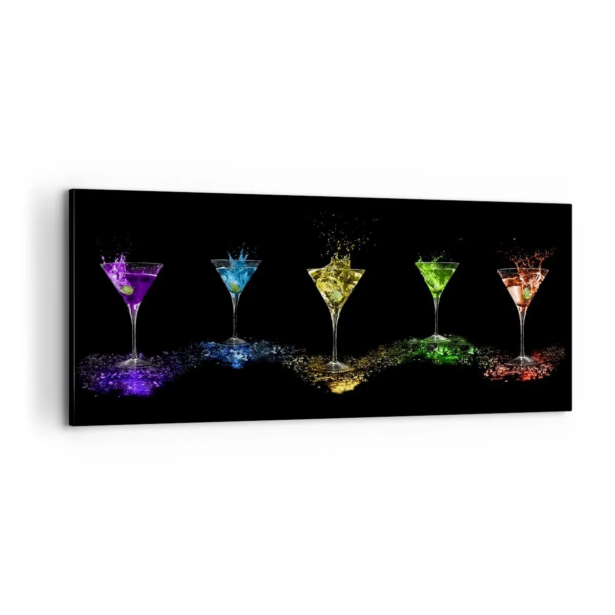 Lærredstryk - Billede på lærred - Glædens farver i krystalglas - 100x40 cm
