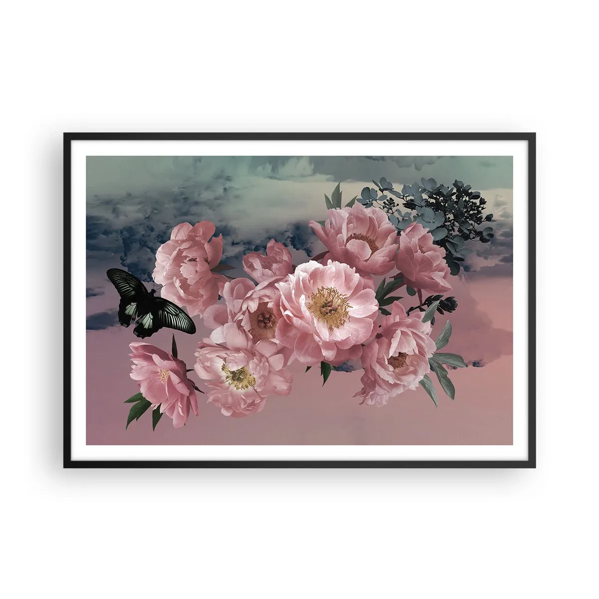 Plakat i sort ramme - Højdepunktet af romantikken - 100x70 cm