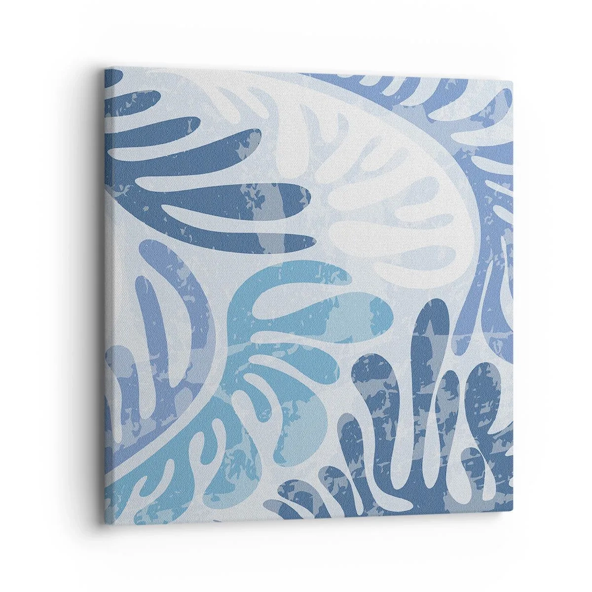 Lærredstryk - Billede på lærred - Blå bregner - 30x30 cm