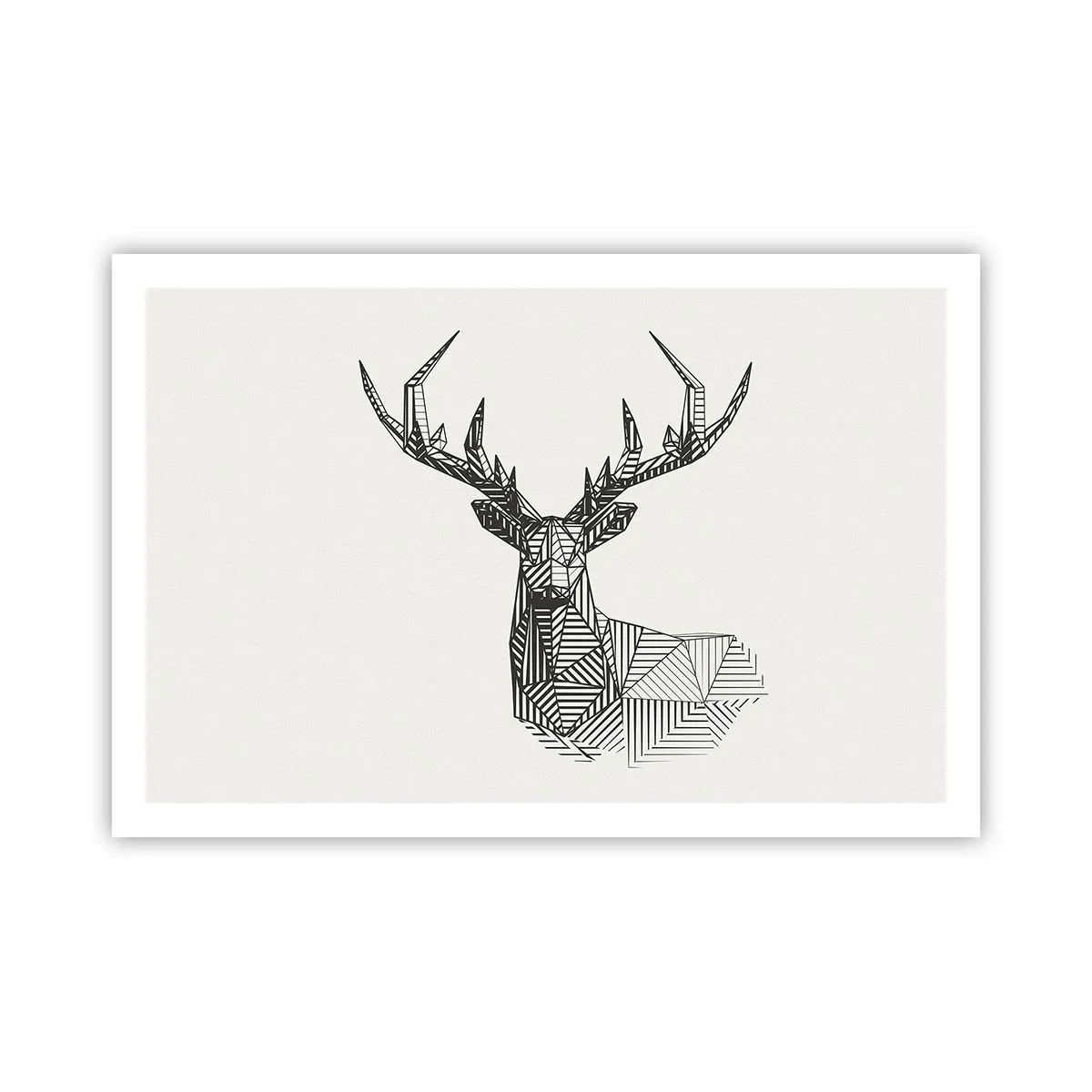 Plakat - Hjorte i kubistisk stil - 91x61 cm